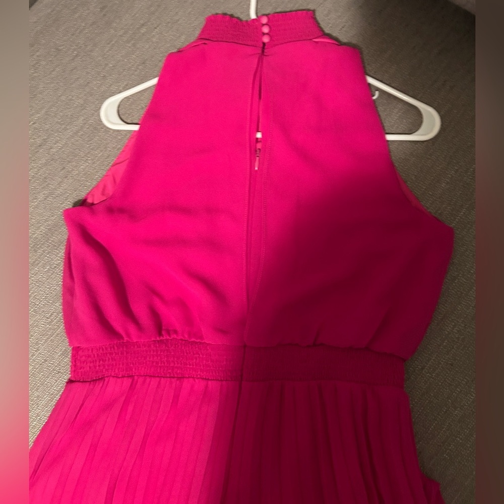 Sam Edelman Fuchsia Pleated Midi Dress - Picture 5 of 7